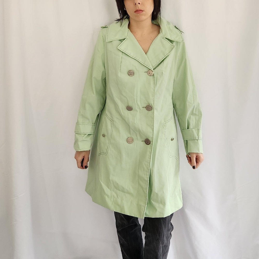 60s/70s Pastel Green Home Made Trench‎ Coat